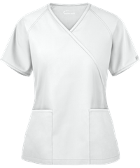 Style # WTS668C: WHITEButter-Soft Core by UA™ Women's 2-Pocket Solid Mock Wrap Scrub Top