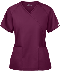 Style # WTS668C: WINEButter-Soft Core by UA™ Women's 2-Pocket Solid Mock Wrap Scrub Top