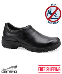 Dansko Wynn Black Smooth Men's Leather Nursing Shoes