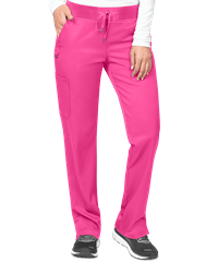Style # Z3018: FUCHSZavate Ava Therese Women's 5-Pocket Convertible Cargo Yoga STRETCH Scrub Pant