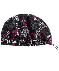 Zoe + Chloe Love and Care Women's Adjustable Bungee Tie Back Print Scrub Hat