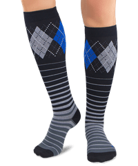 Zensah Argyle Stripe Men's 15-20 mmHg Compression Socks