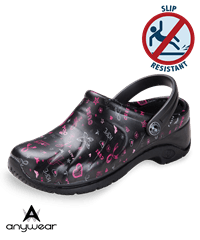 Anywear Love, Hope, and Cure Zone Women's Injected Nursing Clogs