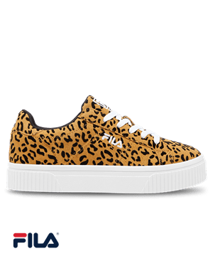 Fila Memory Women's Panache All Leopard Pale Gold/ Black/ White Athletic Shoes