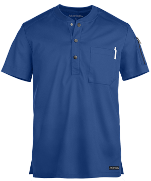 UA Advantage STRETCH Men's 2-Pocket Short Sleeve Henley Scrub Top