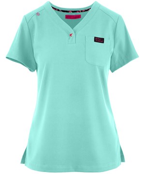Betsey Johnson Rosemary Women's 1-Pocket STRETCH Y-Neck Tuck In Scrub Top