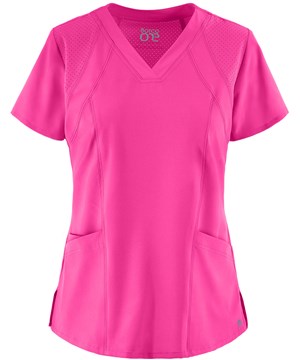 Barco One Racer Women's 4-Pocket STRETCH Perforated Detail V-Neck Scrub Top