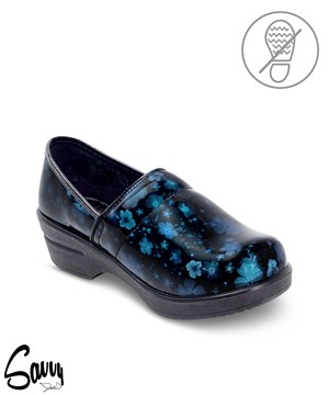 Savvy Brandy Blue Floral Women's Patent Nursing Clogs
