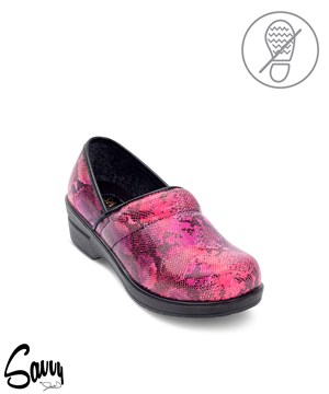 Savvy Brandy Pink Serpent Women's Nursing Clogs