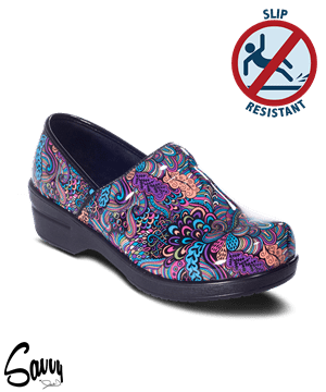 Savvy Brandy Pink Mardi Gras Women's Slip Resistant Nursing Shoes