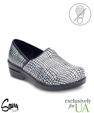 UA Exclusive Savvy Brandy Shimmer and Black Women's Slip Resistant Nursing Shoes