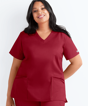 UA Butter-Soft STRETCH Women's 4-Pocket Plus Size V-Neck Scrub Top