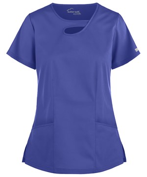UA Butter-Soft STRETCH Women's 2-Pocket Asymmetric Keyhole Scrub Top