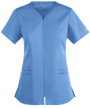 UA Butter-Soft STRETCH Women's 4-Pocket Smooth Face Zipper Scrub Top