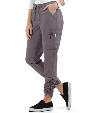 Easy STRETCH by Butter-Soft™ Halle Women's 9-Pocket Ruched Leg Jogger PETITE Scrub Pants