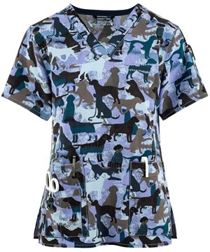 Carhartt Retriever Run Women's 5-Pocket STRETCH V-Neck Print Scrub Top