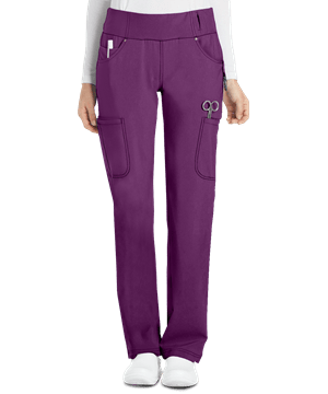 Cherokee iflex Women's 6-Pocket STRETCH Knit Waistband Cargo Scrub Pants