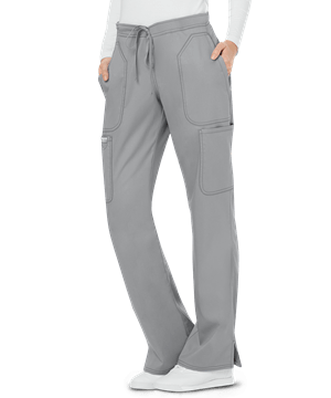 Cherokee Workwear Revolution Women's 5-Pocket STRETCH Drawstring Cargo PETITE Scrub Pants