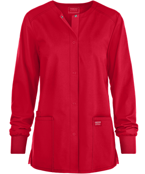 Cherokee Workwear Professionals Women's 3-Pocket STRETCH Snap Front Scrub Jacket