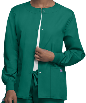 Cherokee Workwear Women's 3-Pocket Snap Front Scrub Jacket