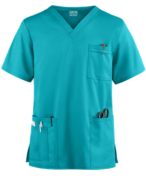 Cherokee Workwear Core STRETCH Unisex 4-Pocket V-Neck Scrub Top