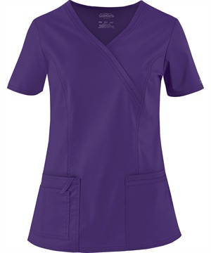 Cherokee Workwear Core STRETCH Women's 4-Pocket Mock Wrap Scrub Top