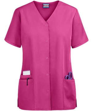 Cherokee Workwear Women's 3-Pocket Snap Front Scrub Top