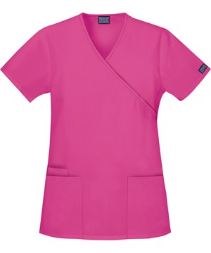 Cherokee Workwear Women's 3-Pocket Mock Wrap Scrub Top