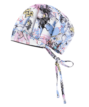 Cherokee Tooniforms DC Comics Fierce Hero Unisex Bouffant Print Scrub Hat
