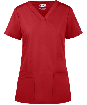 Cherokee Workwear Women's 3-Pocket Rib Knit V-Neck Scrub Top