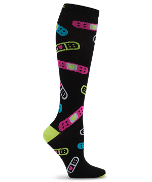 Cherokee Band Aides Women's 8-12 mmHg Support Compression Print Socks 