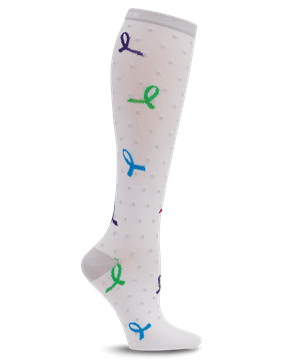 Cherokee Print Dots and Awareness Women's 8-12 mmHg Support Compression Socks