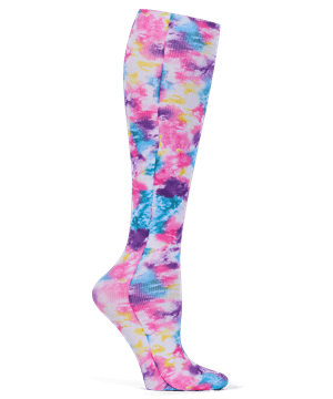 Cherokee Tie Dye Trip Women's 8-15 mmHg Comfort Support Compression Socks 