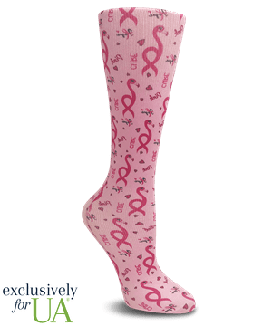 UA Exclusive Cutieful Pink Women's 10-18 mmHg Wide Calf Knit Compression Socks