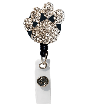 Cutieful Sparkle Paw Print Retractable Badge Reel