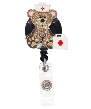 Cutieful Dazzle Teddy Bear Retractable Badge Reel