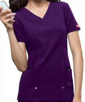 Dickies Xtreme STRETCH Women's 3-Pocket V-Neck Scrub Top