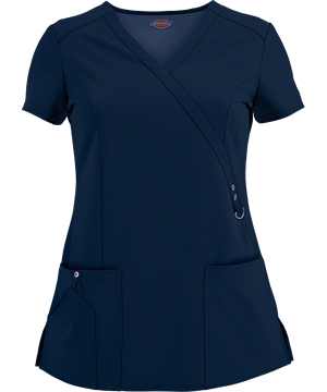 Dickies Xtreme STRETCH Women's 3-Pocket Contemporary Fit Mock Wrap Scrub Top