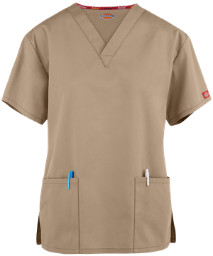 Dickies EDS Signature Women's 3-Pocket Classic Fit V-Neck STRETCH Scrub Top