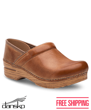 Dansko Professional Honey Distressed Women's Leather Nursing Clogs