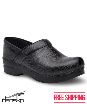 Dansko Professional Tooled Women's Leather Traditional Nursing Clogs