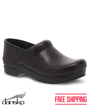 Dansko Professional Zebra Brush Off Women's Leather Nursing Clogs
