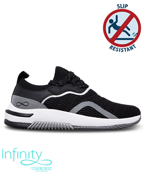 Cherokee Infinity Women's Black/ Reflective/ White Dart Lace up Nursing Sneakers