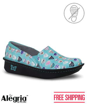 Alegria Debra Professional Teacup Aqua Patent Women's Slip Resistant Nursing Shoes
