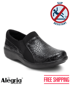 Alegria Duette Flourish Black Women's Slip On Nursing Clogs