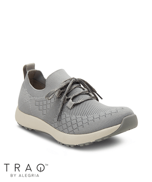 TRAQ by Alegria FROLIQ Lace Up Grey Women's Athletic Nursing Shoe