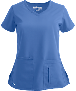 Grey's Anatomy Active Women's 4-Pocket Modern Fit Crossover V-Neck Scrub Top   