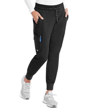 Grey's Anatomy Kira Women's 5-Pocket PETITE Modern Fit Cargo Knit Cuff Jogger Scrub Pants