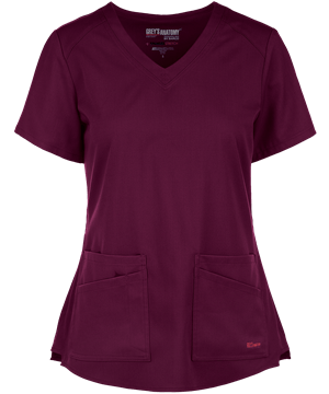 Grey's Anatomy Spandex STRETCH Emma Women's 4-Pocket V-Neck Scrub Top
