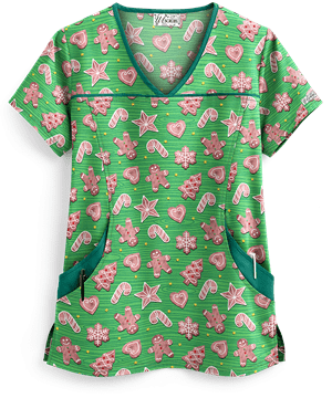 UA Gingerbread Cookies Gecko Women's 4-Pocket Princess Seam Print Top